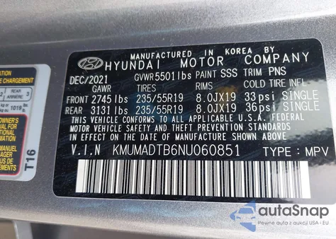 2022 Genesis Gv70 2.5T Awd z USA, uszkodzony, nr VIN KMUMADTB6NU060851